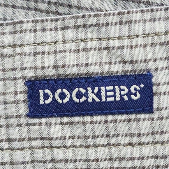 Dockers Mens XL Long Sleeve Button Down Shirt Olive Green Plaid 100% Cotton - Picture 8 of 9